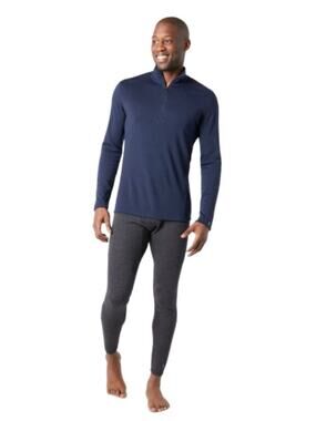 SMARTWOOL Men's Merino 250 Base Layer Top Medium Blue 1/4 Zip Long Sleeve NWOT